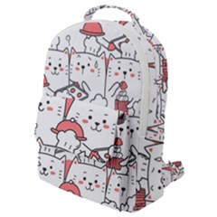 Cute Cat Chef Cooking Seamless Pattern Cartoon Flap Pocket Backpack (small) by Bedest