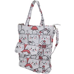 Cute Cat Chef Cooking Seamless Pattern Cartoon Shoulder Tote Bag by Bedest