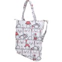 Cute Cat Chef Cooking Seamless Pattern Cartoon Shoulder Tote Bag View2