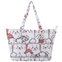 Cute Cat Chef Cooking Seamless Pattern Cartoon Full Print Shoulder Bag View1