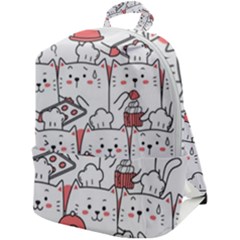 Cute Cat Chef Cooking Seamless Pattern Cartoon Zip Up Backpack by Bedest