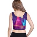 Egyptian Pyramids Night Landscape Cartoon Art Crop Top View3