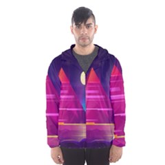 Egyptian Pyramids Night Landscape Cartoon Art Men s Hooded Windbreaker by Bedest