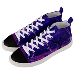 Forest Night Sky Clouds Mystical Men s Mid-top Canvas Sneakers by Bedest