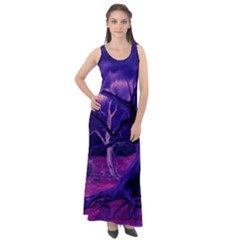 Forest Night Sky Clouds Mystical Sleeveless Velour Maxi Dress by Bedest