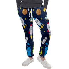 Big Set Cute Astronauts Space Planets Stars Aliens Rockets Ufo Constellations Satellite Moon Rover V Men s Jogger Sweatpants by Bedest