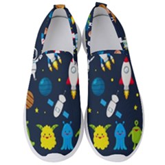 Big Set Cute Astronauts Space Planets Stars Aliens Rockets Ufo Constellations Satellite Moon Rover V Men s Slip On Sneakers by Bedest