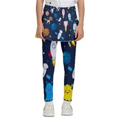 Big Set Cute Astronauts Space Planets Stars Aliens Rockets Ufo Constellations Satellite Moon Rover V Kids  Skirted Pants by Bedest