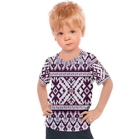 Illustration Ukrainian Folk Seamless Pattern Ornament Kids  Sports T-shirt by Bedest