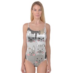 Cute Cats Seamless Pattern Camisole Leotard  by Bedest