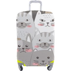 Cute Cats Seamless Pattern Luggage Cover (large) by Bedest