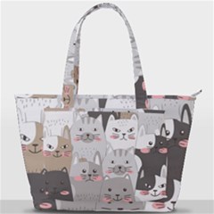 Cute Cats Seamless Pattern Back Pocket Shoulder Bag  by Bedest