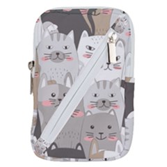 Cute Cats Seamless Pattern Belt Pouch Bag (large) by Bedest