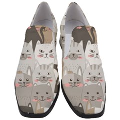 Cute Cats Seamless Pattern Women Slip On Heel Loafers by Bedest