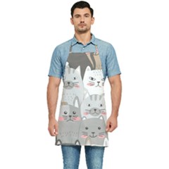 Cute Cats Seamless Pattern Kitchen Apron