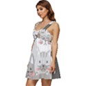 Cute Cats Seamless Pattern Ruffle Strap Babydoll Chiffon Dress View2