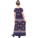 Ukrainian Folk Seamless Pattern Ornament Art Kids  Short Sleeve Maxi Dress View2