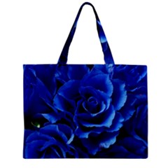 Blue Roses Flowers Plant Romance Blossom Bloom Nature Flora Petals Zipper Mini Tote Bag by Bedest