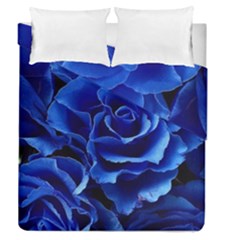 Blue Roses Flowers Plant Romance Blossom Bloom Nature Flora Petals Duvet Cover Double Side (queen Size) by Bedest