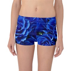 Blue Roses Flowers Plant Romance Blossom Bloom Nature Flora Petals Reversible Boyleg Bikini Bottoms by Bedest