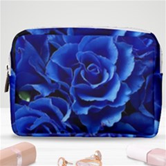 Blue Roses Flowers Plant Romance Blossom Bloom Nature Flora Petals Make Up Pouch (medium) by Bedest