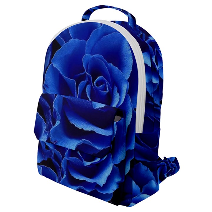 Blue Roses Flowers Plant Romance Blossom Bloom Nature Flora Petals Flap Pocket Backpack (Small)