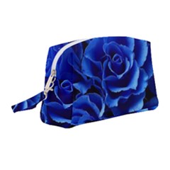 Blue Roses Flowers Plant Romance Blossom Bloom Nature Flora Petals Wristlet Pouch Bag (medium) by Bedest