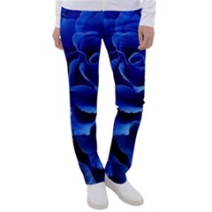 Blue Roses Flowers Plant Romance Blossom Bloom Nature Flora Petals Women s Casual Pants by Bedest