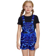 Blue Roses Flowers Plant Romance Blossom Bloom Nature Flora Petals Kids  Short Overalls by Bedest