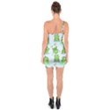 Cute Green Frogs Seamless Pattern One Shoulder Ring Trim Bodycon Dress View2