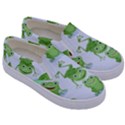 Cute Green Frogs Seamless Pattern Kids  Canvas Slip Ons View3