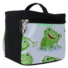 Cute Green Frogs Seamless Pattern Make Up Travel Bag (small) by Bedest