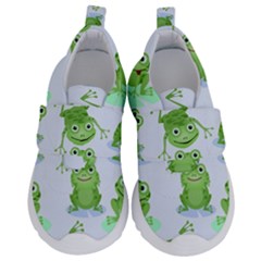 Cute Green Frogs Seamless Pattern Kids  Velcro No Lace Shoes by Bedest