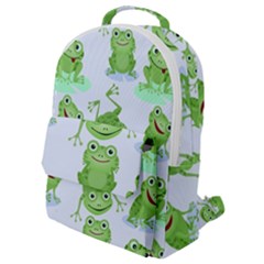 Cute Green Frogs Seamless Pattern Flap Pocket Backpack (small) by Bedest