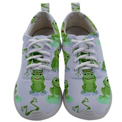 Cute Green Frogs Seamless Pattern Mens Athletic Shoes by Bedest