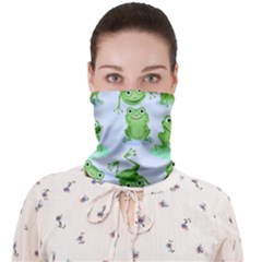 Cute Green Frogs Seamless Pattern Face Covering Bandana (adult) by Bedest