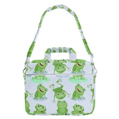 Cute Green Frogs Seamless Pattern Macbook Pro 16  Shoulder Laptop Bag