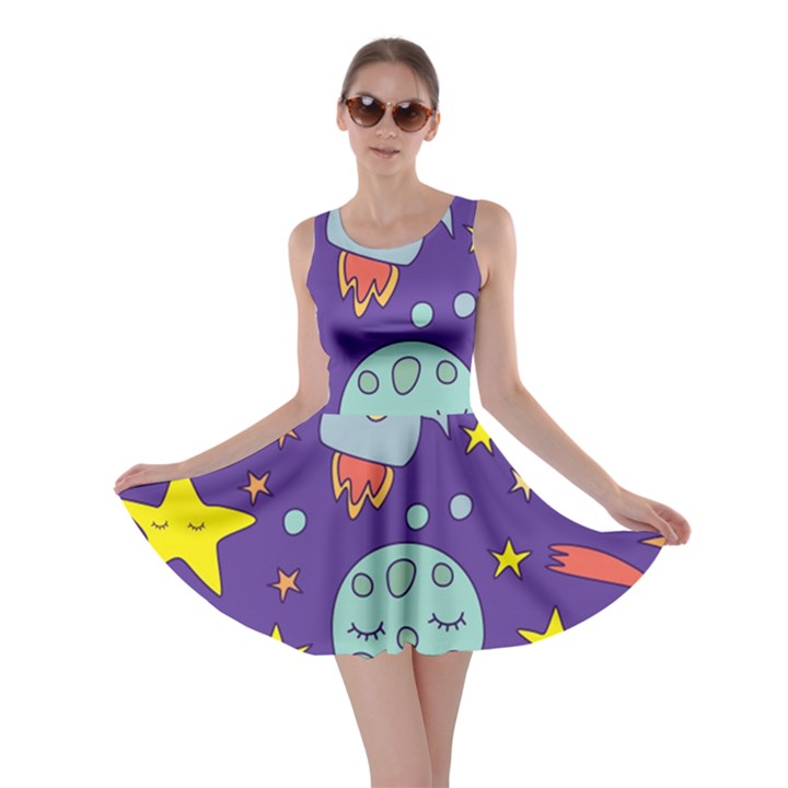 Card With Lovely Planets Skater Dress