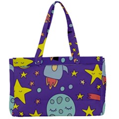 Card With Lovely Planets Canvas Work Bag by Bedest