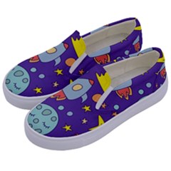 Card With Lovely Planets Kids  Canvas Slip Ons