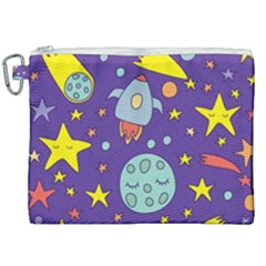 Card With Lovely Planets Canvas Cosmetic Bag (xxl) by Bedest