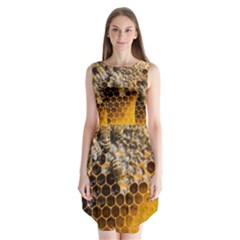 Honeycomb With Bees Sleeveless Chiffon Dress   by Bedest