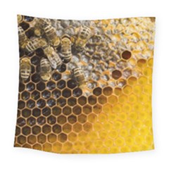 Honeycomb With Bees Square Tapestry (large) by Bedest