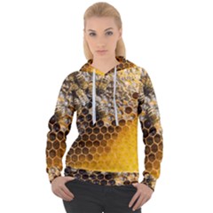 Honeycomb With Bees Women s Overhead Hoodie by Bedest