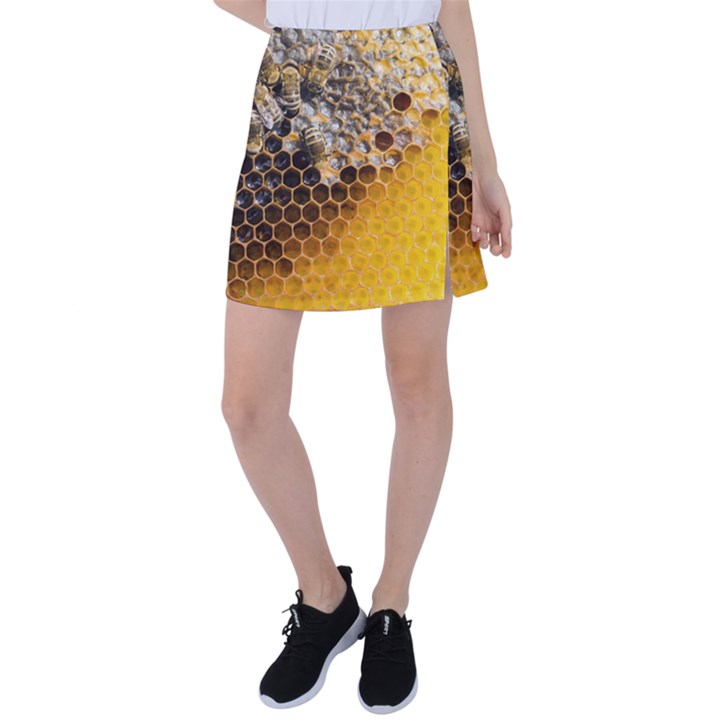 Honeycomb With Bees Tennis Skirt