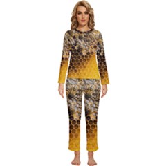 Honeycomb With Bees Womens  Long Sleeve Lightweight Pajamas Set by Bedest