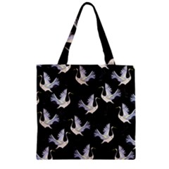 Crane Pattern Bird Animal Zipper Grocery Tote Bag by Bedest