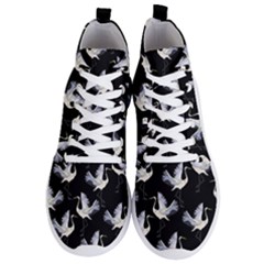 Crane Pattern Bird Animal Men s Lightweight High Top Sneakers by Bedest