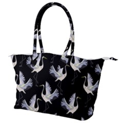 Crane Pattern Bird Animal Canvas Shoulder Bag by Bedest