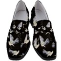 Crane Pattern Bird Animal Women s Chunky Heel Loafers View1